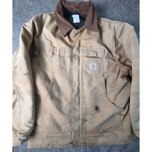 CARHARTT Men's Jacket 2XL Brown Arctic Barn UNION MADE USA VTG Distressed